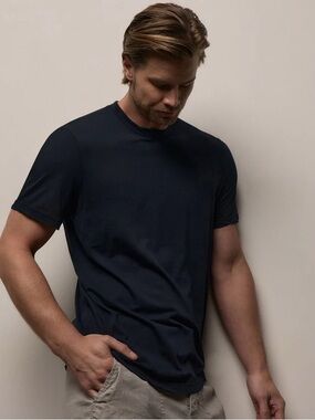 James Perse Men (or women!) Crewneck T-Shirt - Clear Jersey in Ocean pigment